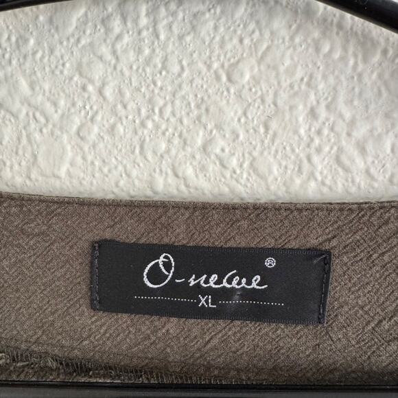 O-newe O-nelue Art To Wear Lagenlook Long Sleeve Hippie Dress Leaf Print Leaves - Picture 3 of 3